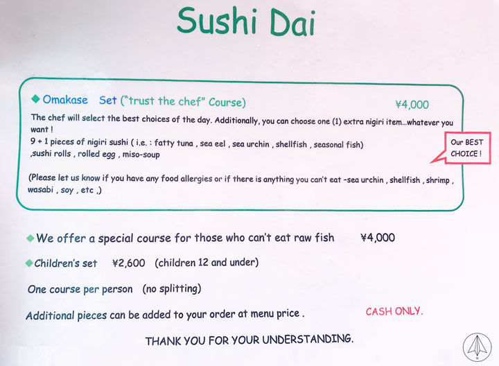 Sushi Dai Price